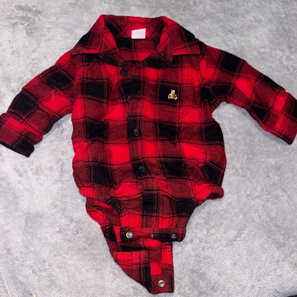 GAP Other - GAP Red and Black Plaid Kids Bodysuit